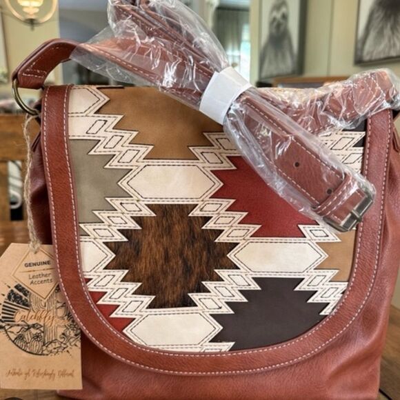 CATCHFLY BRINDLE INLAY WESTERN CROSSBODY BAG - Picture 2 of 2